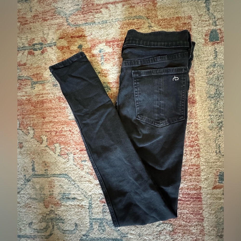 RAG & BONE High Rise Skinny Ankle Jeans Black Size 27